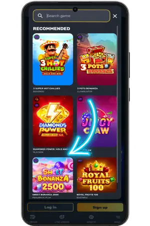 Sweet Bonanza 2500 slot selection casino lobby Netherlands